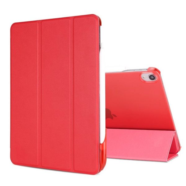 iPad Pro 11 tommer (2018) tri-fold lær smart deksel  - Sort Red
