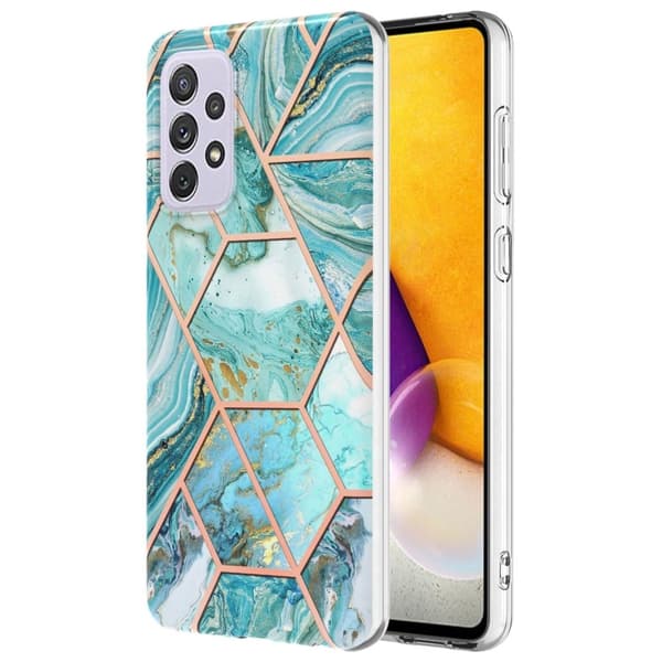 Marmormotiv Samsung Galaxy A73 skal - Blå Blå