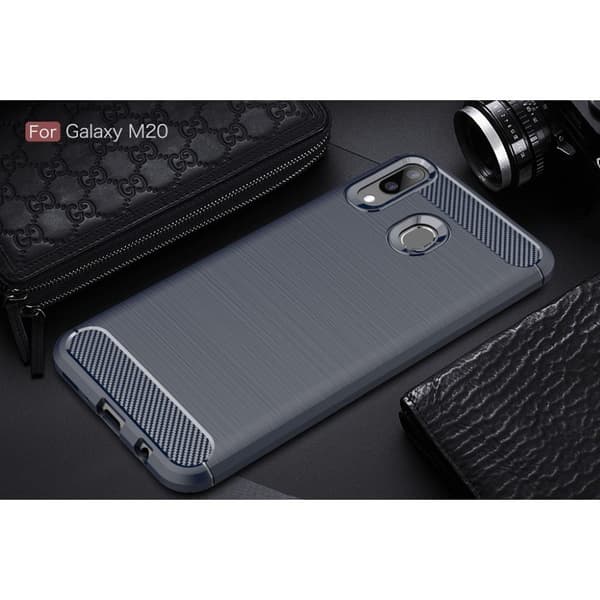 Carbon Flex Samsung Galaxy M20 deksel - Mørke blå Blue
