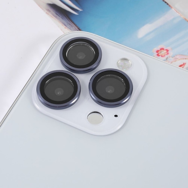 3Pcs iPhone 13 Pro / Pro Max AGC hærdet glas kameralinsebeskytter - Grå Silver grey