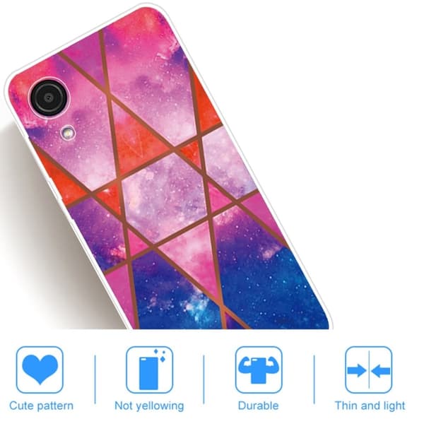 Marmormotiv Samsung Galaxy A03 Core skal - Ros / Orange / Blå multifärg