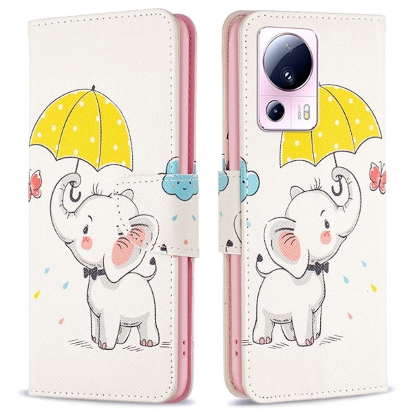 Wonderland Xiaomi 13 Lite / Civi 2 Läppäkotelo - Umbrella And Elephant Pink