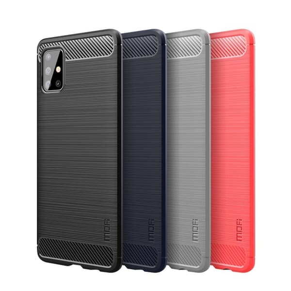 Carbon Shield Samsung Galaxy A51 etui - Rød Red