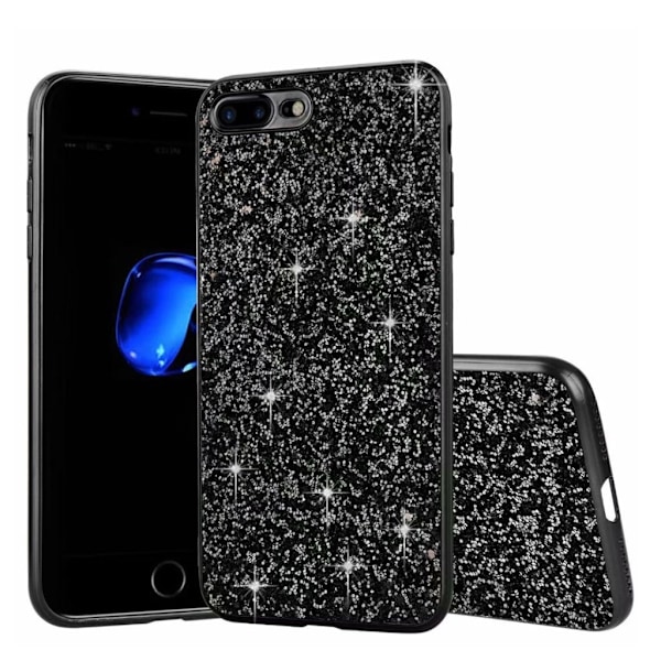 Glitter iPhone SE 2020 cover - Sort Black