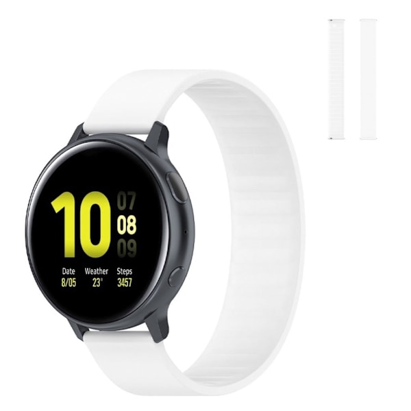 20 mm universellt elastiskt klockarmband i silikon - Vit / Vit Vit