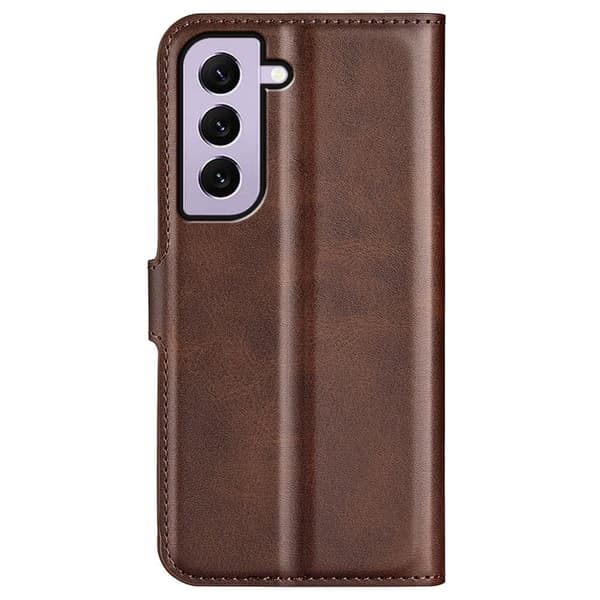 Hållbart konstläder Samsung Galaxy S23 fodral med plånbok - Brun Brun