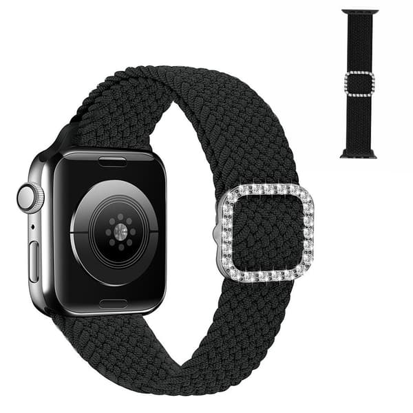 Apple Watch 40mm nylonkellohihna strassisoljella - Musta Black