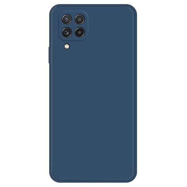 Avfasat gummerat droppskydd för Samsung Galaxy A22 4G - Mörkblå Blå