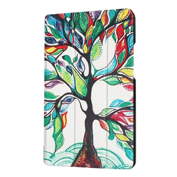 Huawei MediaPad T3 8.0 Beskyttende og foldbart etui - Farvefulde blade Multicolor