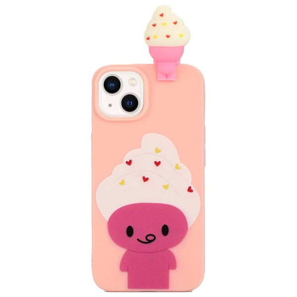 Cute 3D iPhone 14 skal - Rosa Rosa