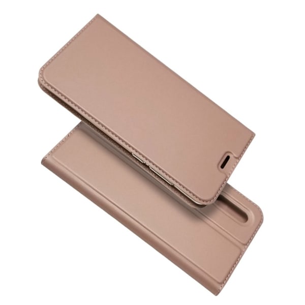Huawei P30 auto-absorberet læder flip etui - Rosa Guld Pink