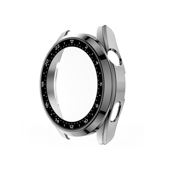 Huawei Watch 3 scale design frame + tempered glass screen protector - Grey Silvergrå