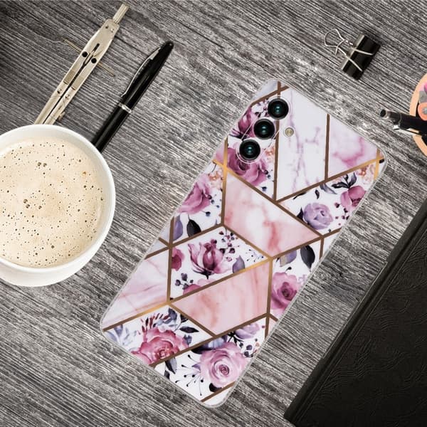Marble Samsung Galaxy A13 5G Etui - Elegant Roses Tile Multicolor