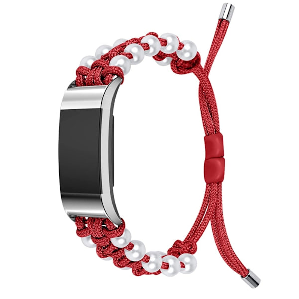 Fitbit Charge 2 - tyylikäs nailonkellonhihna - Punainen Red