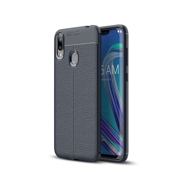 Asus ZenFone Max (M2) litchi textur skal - mörkblå Blå