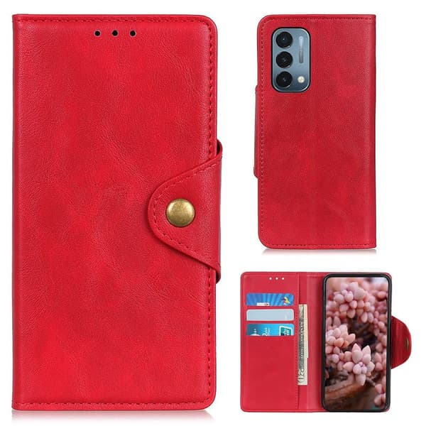Alpha OnePlus Nord N200 5G flip etui i lær - Rød Red