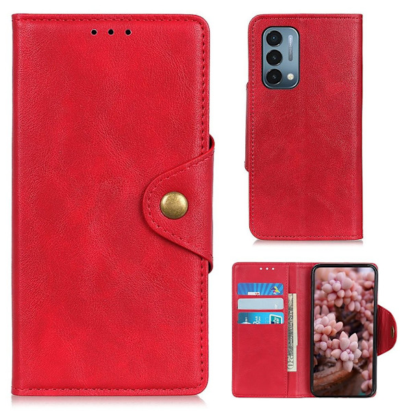 Alpha OnePlus Nord N200 5G læder flip etui - Rød Red