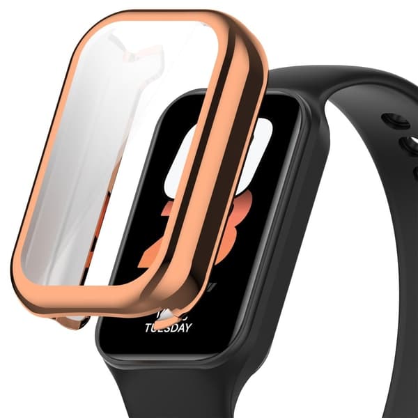 Xiaomi Smart Band 8 Active / Redmi Band 2 Flexibelt klockfodral Galvaniserat ramskydd - Elektroplätering Roséguld Rosa