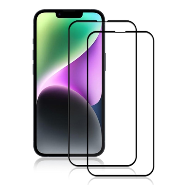 2 pcs AMORUS extra strong glass screen protector for iPhone 15 Plus Transparent