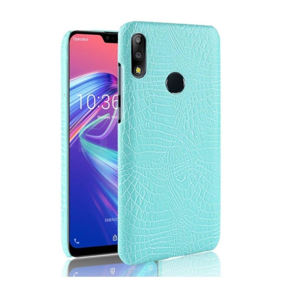 Asus ZenFone Max Pro (M2) krokotiili pintainen nahkainen suojakotelo - Sinivihreä Blue