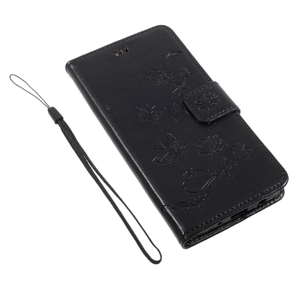 Butterfly läder Samsung Galaxy J5 (2017) fodral - Svart Svart