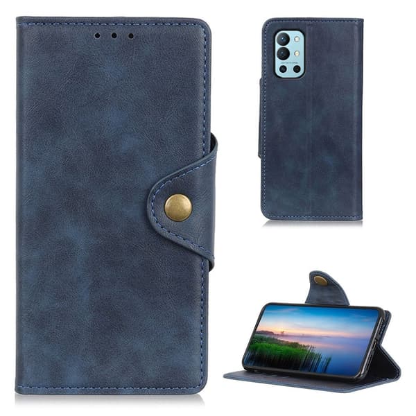 Bofink Vintage OnePlus 9R Nahkakotelo - Sininen Blue
