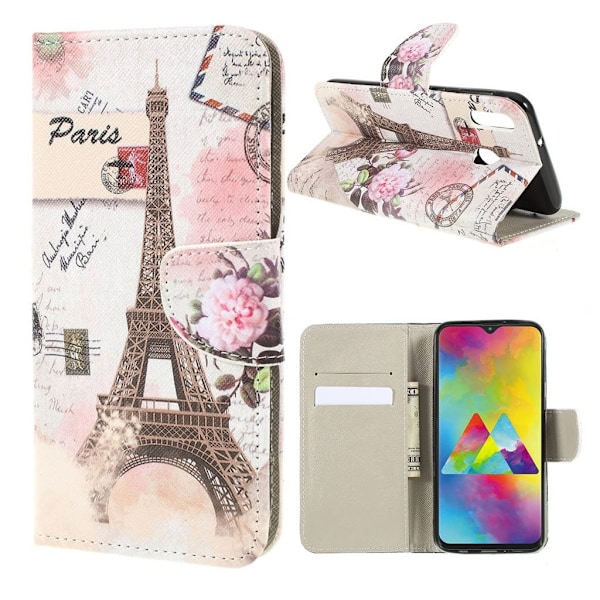 Wonderland Samsung Galaxy M20 etui - Eiffel Tårnet Multicolor