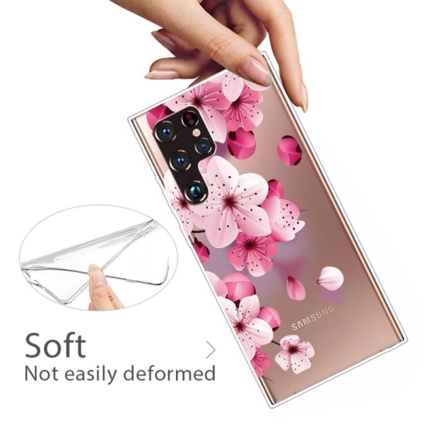 Deco Samsung Galaxy S22 Ultra skal - Persikoblomma Rosa