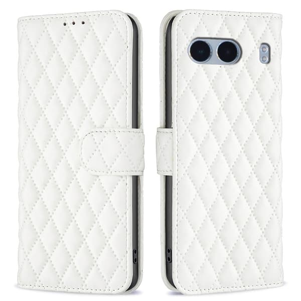 Matt OnePlus Nord 4 fodral med rombmönster - Vit Vit
