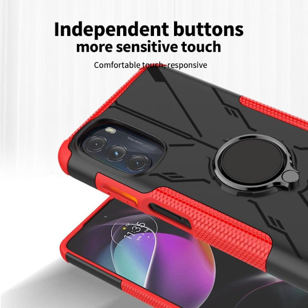Kickstand-skydd med magnetisk platta för Motorola Moto G Stylus (2022) - Svart Svart