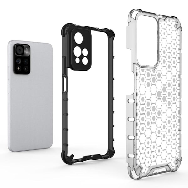 Bofink Honeycomb Xiaomi Redmi Note 11 Pro Plus 5G skal - Silver/Grå Silvergrå