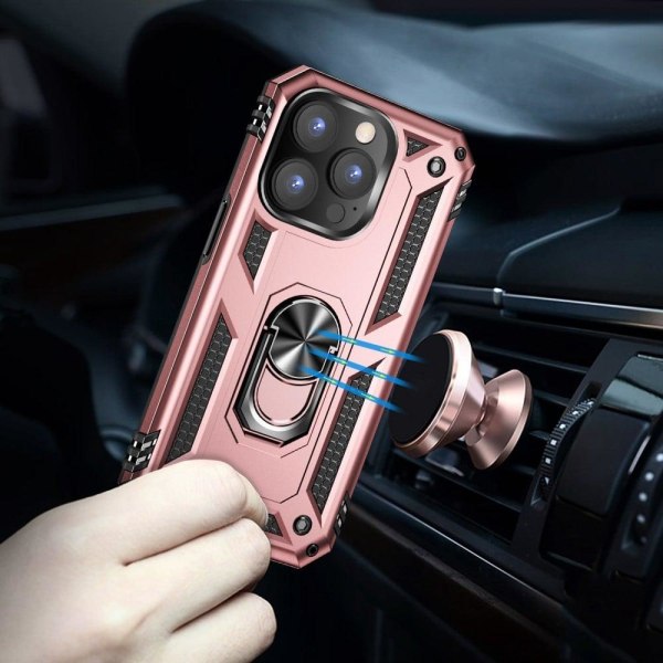 iPhone 14 Pro Max 6,7 tommer Rotary Kickstand-telefonetui Blødt, Pink