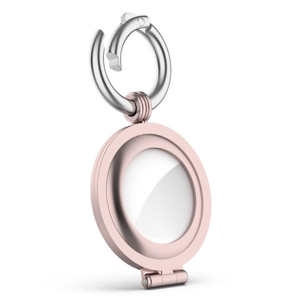 AirTags glänsande lock med nyckelring - Rosa Rosa