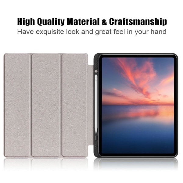 iPad Pro 12.9 (2021) / (2020) tri-fold PU leather flip case with Blå