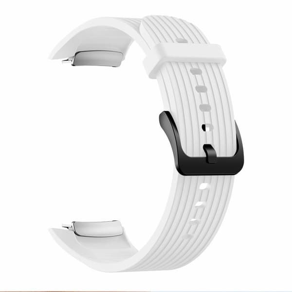Samsung Gear Fit2 Pro vertical thread silicone watch band - White Size: S Vit