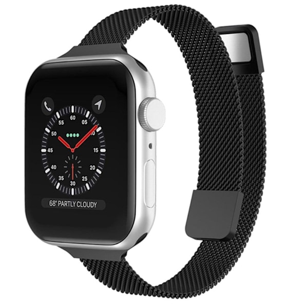 Milanolainen ruostumattomasta teräksestä valmistettu ranneke Apple Watchille (41mm) - Musta Black