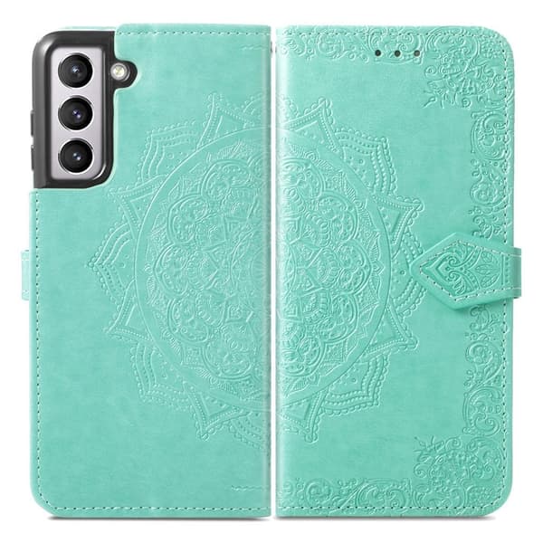 Mandala Samsung Galaxy S21 Plus Flip Etui - Grøn Green
