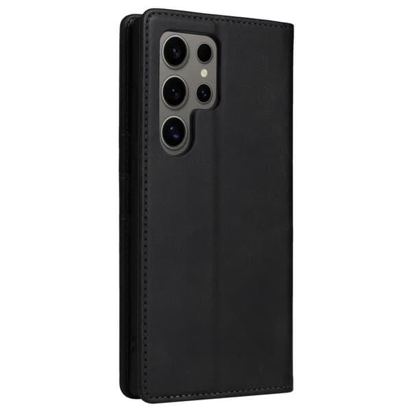 Samsung Galaxy S24 Ultra Case RFID Blocking Wallet Leather Phone Cover - Sort Black