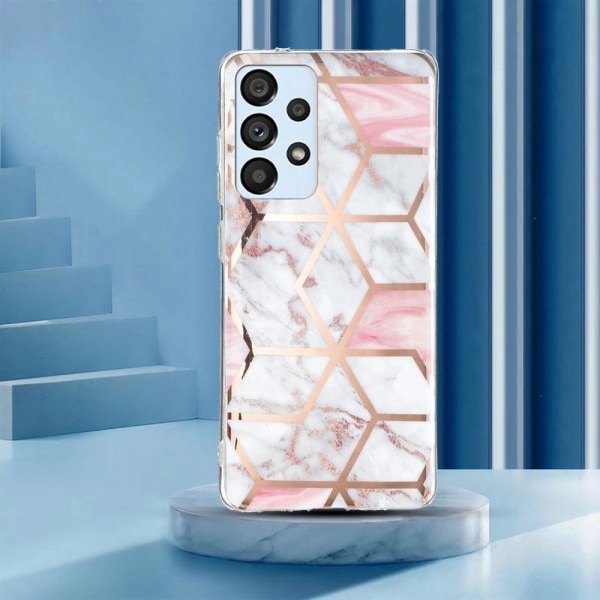 Marmormotiv Samsung Galaxy A33 5G skal - Rosa / Vit Marmor Rosa