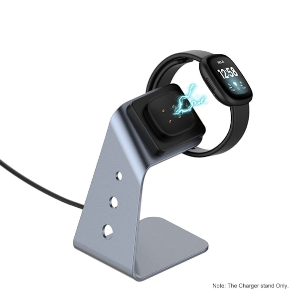 Fitbit Sense / Versa 3 opladningsdock med USB-kabel - Grå Silver grey