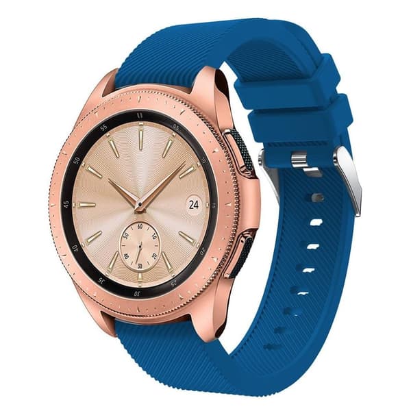 Samsung Galaxy Watch (42mm) klockarmband silikon kypra textur - Mörkblå Blå