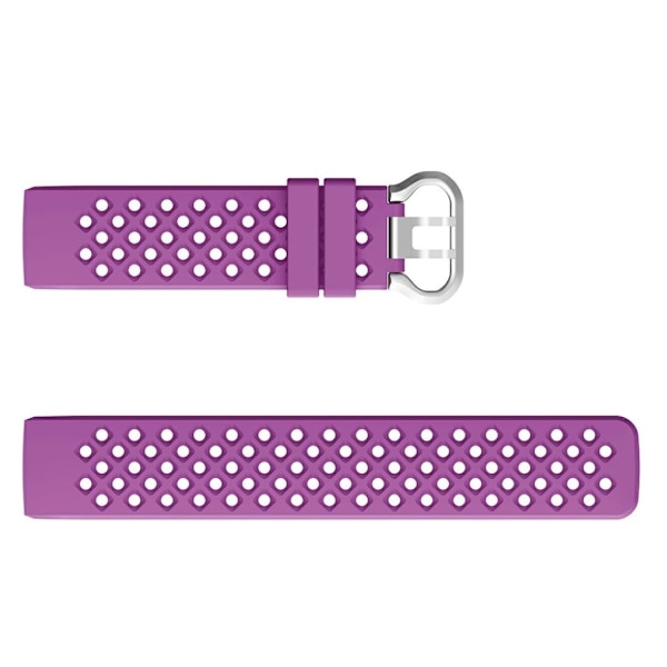 Fitbit Charge 4 / 3 urrem med firkantet hul i silikone - Lilla Purple