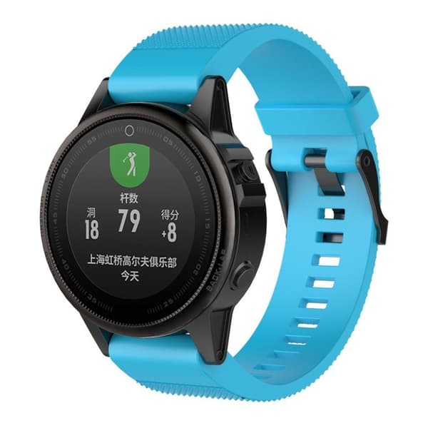 Garmin Fenix 5S erstatnings urrem i silikone med tekstureret overfalde - Baby Blå Blue