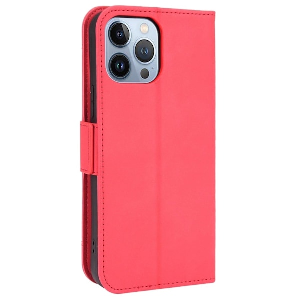 iPhone 14 Pro moderni nahkainen lompakkokotelo - Punainen Red