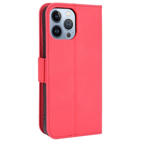 Lommebok-etui i moderne skinn-design iPhone 14 Pro - Rød Red