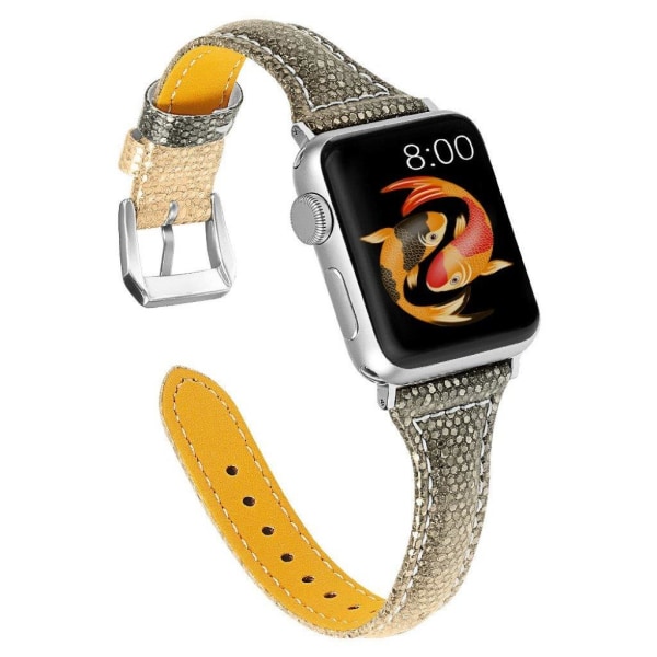 Apple Watch Series 5 40mm bling ægte læder Urrem - Rødguld Multicolor