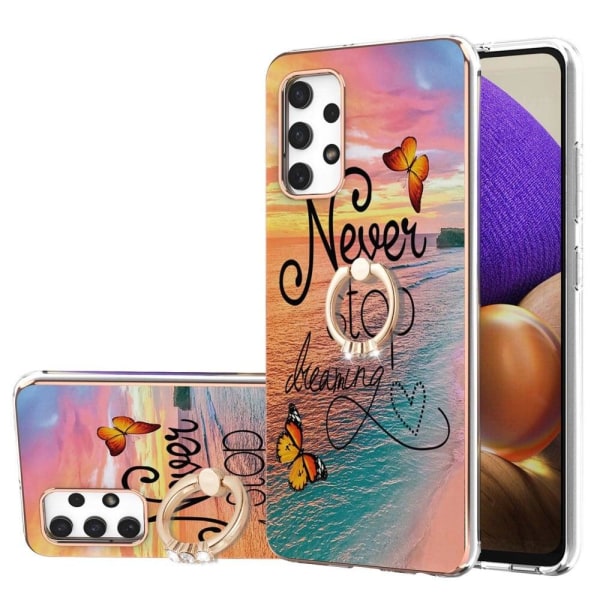 Marble Mønstret Cover med Ring Holder til Samsung Galaxy M32 5G / A32 5g - Never Stop Dreaming Multicolor