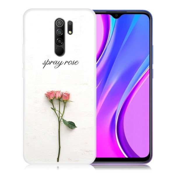 Deco Xiaomi Redmi 9 Etui - Rose Blomst White