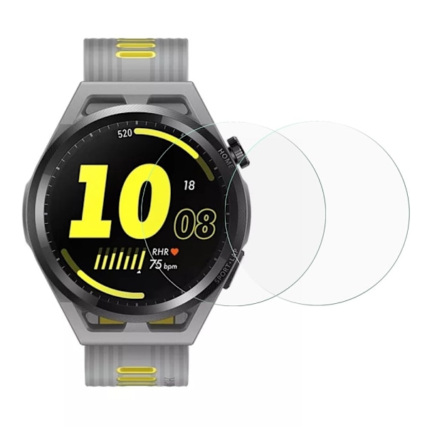 2Pcs Huawei Watch GT Runner arc edge tempered glass screen protector Transparent
