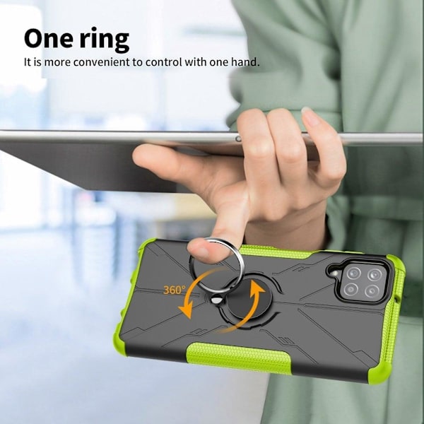 Kickstand-skydd med magnetisk platta för Samsung Galaxy A12 5G - Blå Blå